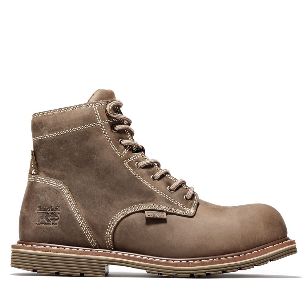 Botas Pro Timberland Argentina Hombre - Pro Millworks 6" Comp Toe - Marrones - YABSPI-807